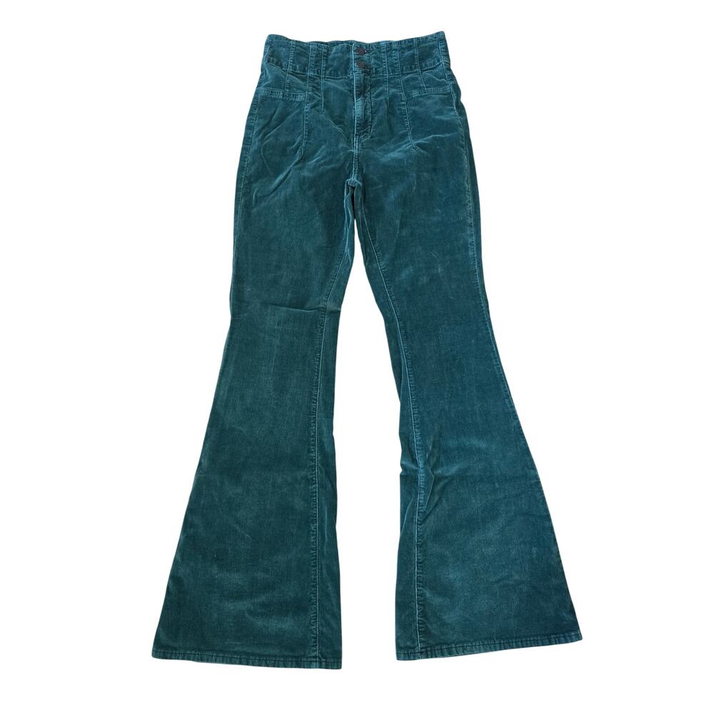 Free People We The Free Jayde Flare Corduroy Pants Green 29